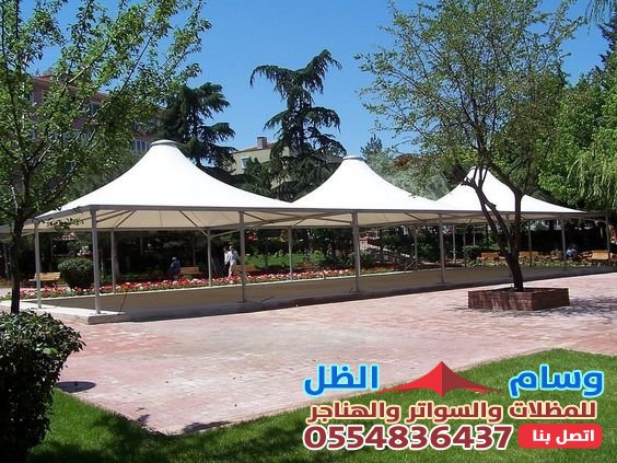 المظلات الهرمية أفضل الحلول العملية ذات التصميم الفريد بمؤسسة وسام الظل بجدة.